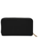 Eris Exklusive Damenbrieftasche aus Leder mit Rundum-Reißverschluss Schwarz TL142318