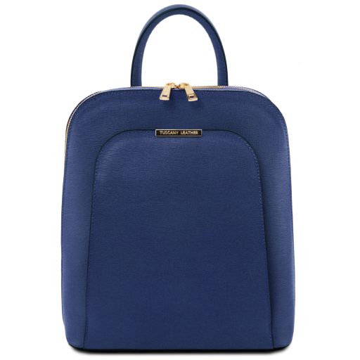 TL Bag Sac à dos Pour Femme en Cuir Saffiano Bleu foncé TL141631