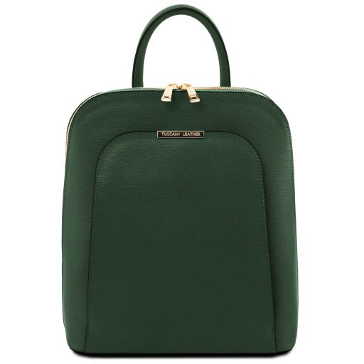 TL Bag Saffiano Leather Backpack for Women Forest Green TL141631