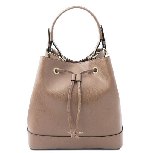 Minerva Leather Bucket bag Taupe TL142145