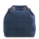 TL Bag Beuteltasche aus Wildleder mit Dekorativen Fransen Dunkelblau TL142291