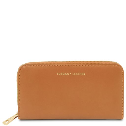 Venere Exclusive zip Around Leather Wallet Коньяк TL142085