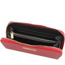 Eris Exklusive Damenbrieftasche aus Leder mit Rundum-Reißverschluss Lipstick Rot TL142318